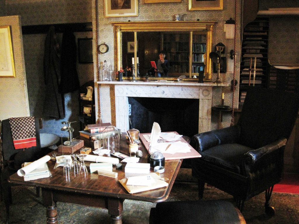 Darwin’s study in Downe House, the family home in Kent, England. This is where he did much of his work in writing The Origin of Species. 