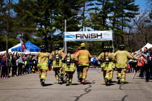 Eau Claire firefighters ran last year's marathon in full gear. 