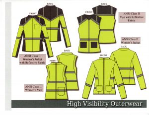 UW-Stout apparel design and development students created prototype high-visibility garments for Huebsch Services of Eau Claire.