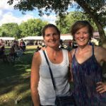 Attending their second Eaux Claires Festival together, Daina Booker of Janesville, right, with her UW-Eau Claire college roommate from over 20 years ago, Judy Wibel, of Eau Claire. 