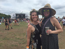 Amy Stanfield of Lake Geneva and Amy O'Connor of St. Paul reunite on Friday (Aug. 12) during the Eaux Claires Music & Arts Festival. They met in Concert Choir while students at UW-Eau Claire a decade ago and hadn't seen each other since the first Eaux Claires festival last year. 