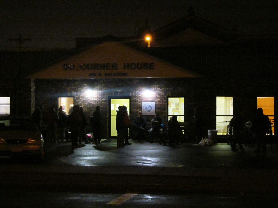 Sojourner House is a homeless shelter in Eau Claire, located on Barstow Street. It has seen full capacity since March, not reflecting the recent  findings of a federal report that homelessness in Wisconsin has declined. (Photo by Elizabeth Gosling for The Spectator)